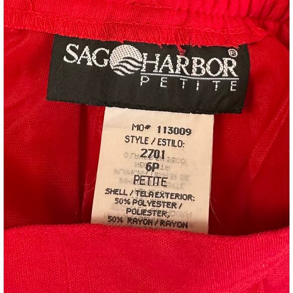 2/$15 NWT Vintage Sag Harbor Pleated Pencil Skirt Red Classic Petite Size 6P - Picture 5 of 6